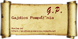 Gajdics Pompónia névjegykártya